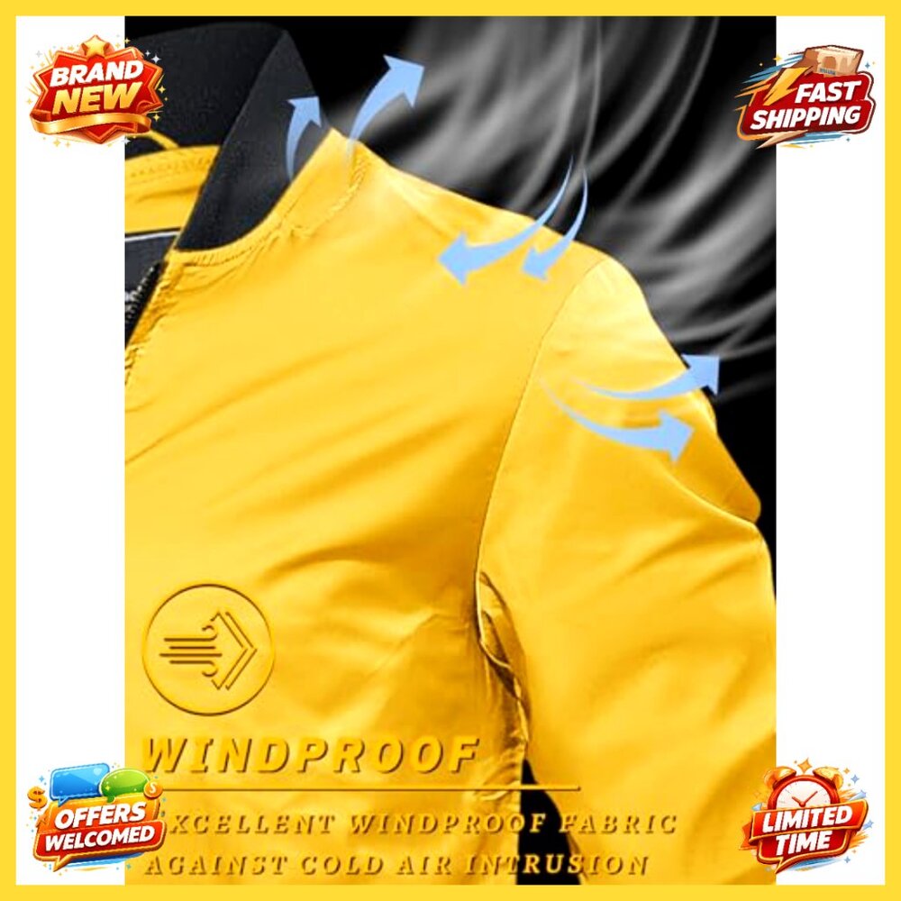 Lightweight Bomber Jacket Stylish Windbreaker Cas… - image 5